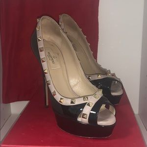 Valentino rockstud peeptoe heels